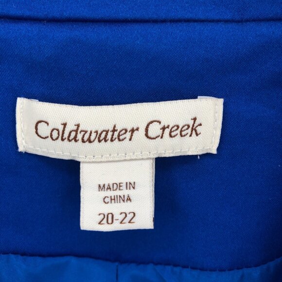 Coldwater Creek Blazer Womens 20 22 Blue Cuffed 3/4 Sleeve Button Office Work* - Picture 6 of 11
